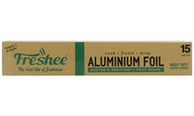 Load image into Gallery viewer, Freshee 15m Heavy Duty Aluminium Silver Kitchen Foil Roll Paper, 18 Micron Thick, Food wrap, Bacteria Resistant, Disposable, Food Parcel, Hookah, Fresh Food (5065342058627)