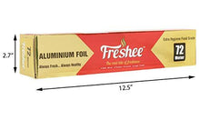 Load image into Gallery viewer, Freshee 72m Aluminium Silver Kitchen Foil Roll Paper, 10.5 Micron Thick, Food wrap, Bacteria Resistant, Disposable, Food Parcel, Hookah, Fresh Food (5065341599875)
