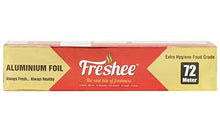 Load image into Gallery viewer, Freshee 72m Aluminium Silver Kitchen Foil Roll Paper, 10.5 Micron Thick, Food wrap, Bacteria Resistant, Disposable, Food Parcel, Hookah, Fresh Food (5065341599875)
