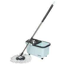 Load image into Gallery viewer, WOTRA Easywring E Quick Deluxe Spin Cleaning Bucket Mop with Easy Wheels with 3 Refills (Aqua ) S335 (5065328394371)