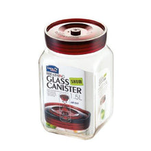 Load image into Gallery viewer, Lock&Lock Square Glass Canister, 1.5 litres, Clear (5065378037891)