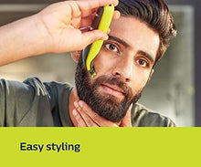 Load image into Gallery viewer, Philips QP2525/10 OneBlade Hybrid Trimmer and Shaver with 3 Trimming Combs (Lime Green) (5065318269059)
