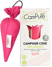 Load image into Gallery viewer, CamPure Camphor Cone, 45 Days Scent for Cars, Room Freshener with Mosquito Repellent Properties (Rose) (5065351823491)