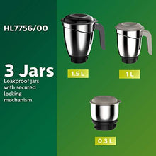 Load image into Gallery viewer, Philips HL7756/00 Mixer Grinder, 750W, 3 Jars (Black) (5065331015811)