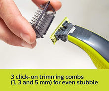 Load image into Gallery viewer, Philips QP2525/10 OneBlade Hybrid Trimmer and Shaver with 3 Trimming Combs (Lime Green) (5065318269059)