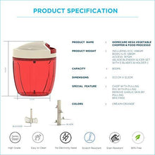 Load image into Gallery viewer, Homecare Hexa Kitchen master BPA Free Vegetable Chopper - Food Processor with Convenient Pull Cord Mechanism attached Lid, Plastic Container and 5 Different Stainless Steel Blades. (5065326166147)