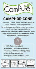 Load image into Gallery viewer, CamPure Camphor Cone, 45 Days Scent for Cars, Room Freshener with Mosquito Repellent Properties (Original) (5065351954563)