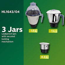 Load image into Gallery viewer, Philips HL1643/04 600-Watt Simply Silent Vertical Mixer Grinder with 3 Jars (White/Grey) (5065331114115)