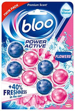 Load image into Gallery viewer, Bloo Power Active, Flowers Twin Pack - Toilet Rim Block, 100g (5065350676611)