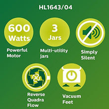 Load image into Gallery viewer, Philips HL1643/04 600-Watt Simply Silent Vertical Mixer Grinder with 3 Jars (White/Grey) (5065331114115)