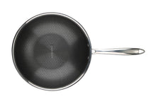 Load image into Gallery viewer, Bergner Hitech-3 Prism Induction Base Non-Stick Stainless Steel Wokpan/kadahi with Long Handel and Lid Set, 28Cm X 9Cm, Silver-Grey:- Abizon (5065355100291)