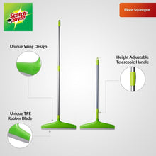 Load image into Gallery viewer, 3M Scotch-Brite Plastic Floor Squeegee Wiper -with telescopic handle (Green/Silver) (5065345007747)