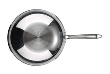 Load image into Gallery viewer, Bergner Hitech-3 Prism Induction Base Non-Stick Stainless Steel Wokpan/kadahi with Long Handel and Lid Set, 28Cm X 9Cm, Silver-Grey:- Abizon (5065355100291)