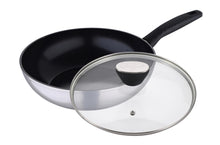Load image into Gallery viewer, Bergner Carbon TT Forged Aluminium Wok with Lid, 28 cm, 42 litres Induction Base (5065354313859)