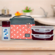 Load image into Gallery viewer, Lock&Lock Plastic Lunch Box Set with Bag, 3-Pieces, Multicolour (HPL758S3BR) (5065370927235)
