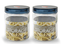 Load image into Gallery viewer, Lock & Lock Glass Canister Set, 750ml, Set of 2, White and Blue (5065378136195)
