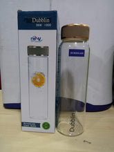 Load image into Gallery viewer, Dubblin Dew Glass Water Bottle - 1000 Ml (Gold) (5065362276483)