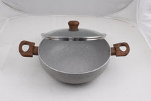 Load image into Gallery viewer, Krav Non-Stick Kadhai with see through lid - 24 cm, Granite (5065322070147)