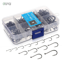 Load image into Gallery viewer, DONQL 300pcs/Box High Carbon Steel Fishing hooks Mixed Size Barbed jig hook Carp Fishing Jig Head for Fly fishing Accessories (4956977660035)