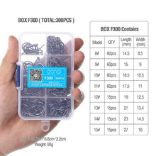 Load image into Gallery viewer, DONQL 300pcs/Box High Carbon Steel Fishing hooks Mixed Size Barbed jig hook Carp Fishing Jig Head for Fly fishing Accessories (4956977660035)