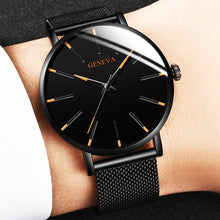 Load image into Gallery viewer, 2019 Minimalist Men's Fashion Ultra Thin Watches Simple Men Business Stainless Steel Mesh Belt Quartz Watch Relogio Masculino (4956896690307)