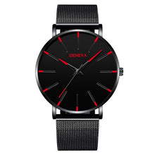 Load image into Gallery viewer, Luxury Fashion Mens Minimalist Watches Ultra Thin black Stainless Steel Mesh Band Watch Men Business Casual Analog Quartz clock (4956897935491)
