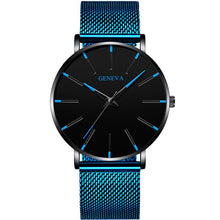 Load image into Gallery viewer, Luxury Fashion Mens Minimalist Watches Ultra Thin black Stainless Steel Mesh Band Watch Men Business Casual Analog Quartz clock (4956897935491)