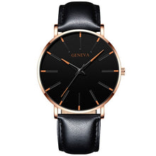Load image into Gallery viewer, Luxury Fashion Mens Minimalist Watches Ultra Thin black Stainless Steel Mesh Band Watch Men Business Casual Analog Quartz clock (4956897935491)
