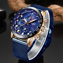 Load image into Gallery viewer, LIGE Fashion Mens Watches Top Brand Luxury WristWatch Quartz Clock Blue Watch Men Waterproof Sport Chronograph Relogio Masculino (4956896821379)