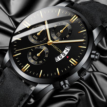 Load image into Gallery viewer, Reloj hombre luxe hommes montre de mode Sport montre-bracelet boîtier en alliage bracelet en cuir montre à Quartz affaires montre-bracelet calendrier horloge (4956896854147)