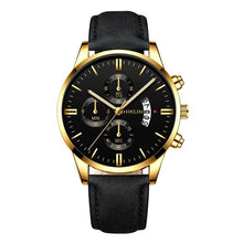 Load image into Gallery viewer, Reloj hombre luxe hommes montre de mode Sport montre-bracelet boîtier en alliage bracelet en cuir montre à Quartz affaires montre-bracelet calendrier horloge (4956896854147)