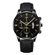 Load image into Gallery viewer, Reloj hombre luxe hommes montre de mode Sport montre-bracelet boîtier en alliage bracelet en cuir montre à Quartz affaires montre-bracelet calendrier horloge (4956896854147)