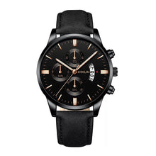 Load image into Gallery viewer, Reloj hombre luxe hommes montre de mode Sport montre-bracelet boîtier en alliage bracelet en cuir montre à Quartz affaires montre-bracelet calendrier horloge (4956896854147)
