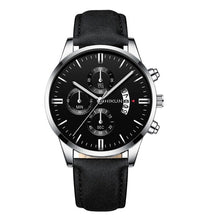 Load image into Gallery viewer, Reloj hombre luxe hommes montre de mode Sport montre-bracelet boîtier en alliage bracelet en cuir montre à Quartz affaires montre-bracelet calendrier horloge (4956896854147)