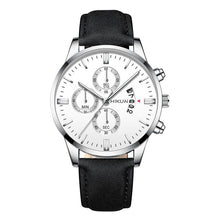 Load image into Gallery viewer, Reloj hombre luxe hommes montre de mode Sport montre-bracelet boîtier en alliage bracelet en cuir montre à Quartz affaires montre-bracelet calendrier horloge (4956896854147)
