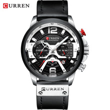 Load image into Gallery viewer, CURREN Casual Sport Watches for Men Blue Top Brand Luxury Military Leather Wrist Watch Man Clock Fashion Chronograph Wristwatch (4956897837187)