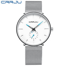 Load image into Gallery viewer, CRRJU Fashion Mens Watches Top Brand Luxury Quartz Watch Men Casual Slim Mesh Steel Waterproof Sport Watch Relogio Masculino (4956898230403)