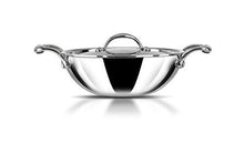 Load image into Gallery viewer, Stahl Triply Stainless Steel Artisan Kadhai with Lid, 4318, 18cm, 1-Piece, Silver (5065330065539)
