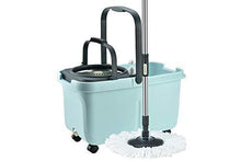 Load image into Gallery viewer, WOTRA Easywring E Quick Deluxe Spin Cleaning Bucket Mop with Easy Wheels with 3 Refills (Aqua ) S335 (5065328394371)
