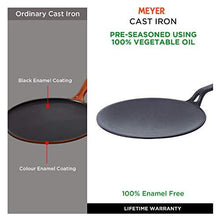 Load image into Gallery viewer, Meyer Pre Seasoned Cast Iron Curved Roti Tawa, 26cm Black (5065327313027)
