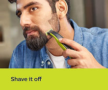 Load image into Gallery viewer, Philips QP2525/10 OneBlade Hybrid Trimmer and Shaver with 3 Trimming Combs (Lime Green) (5065318269059)
