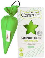 Load image into Gallery viewer, CamPure Camphor Cone, 45 Days Scent for Cars, Room Freshener with Mosquito Repellent Properties (Jasmine) (5065351757955)

