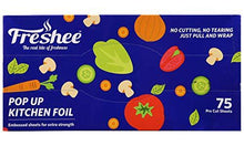 Load image into Gallery viewer, Freshee 75 Pre Cut Aluminium Foil Sheet 30 cm x 27 cm,Pop up Kitchen Foil,Just Pull and Wrap Thicker Aluminium Sheet for Roasting, Grill Lining (5065341829251)
