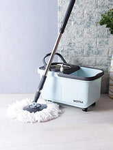 Load image into Gallery viewer, WOTRA Easywring E Quick Deluxe Spin Cleaning Bucket Mop with Easy Wheels with 3 Refills (Aqua ) S335 (5065328394371)
