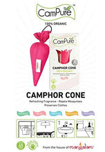 Load image into Gallery viewer, CamPure Camphor Cone, 45 Days Scent for Cars, Room Freshener with Mosquito Repellent Properties (Rose) (5065351823491)
