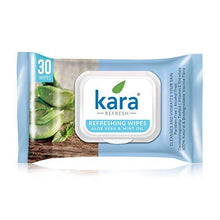 Load image into Gallery viewer, Kara Face Wipe - Cleansing &amp; Hydrating, Refreshing, Mint Oil &amp; Aloe Vera, 30 Wipes (5065343467651)
