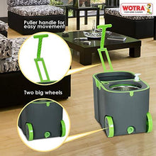 Load image into Gallery viewer, WOTRA Plastic Standard Prime Spin Bucket mop with Easy Wheels for Magic 360 Degree Cleaning and 3 Refills (Green/Grey, Large) (5065328328835)
