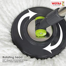 Load image into Gallery viewer, WOTRA Plastic Standard Prime Spin Bucket mop with Easy Wheels for Magic 360 Degree Cleaning and 3 Refills (Green/Grey, Large) (5065328328835)
