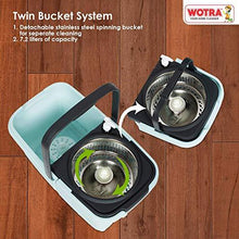 Load image into Gallery viewer, WOTRA Easywring E Quick Deluxe Spin Cleaning Bucket Mop with Easy Wheels with 3 Refills (Aqua ) S335 (5065328394371)
