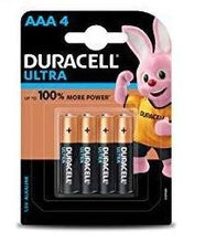 Load image into Gallery viewer, Duracell Ultra Alkaline AAA Batteries - 4 pieces (5065352020099)
